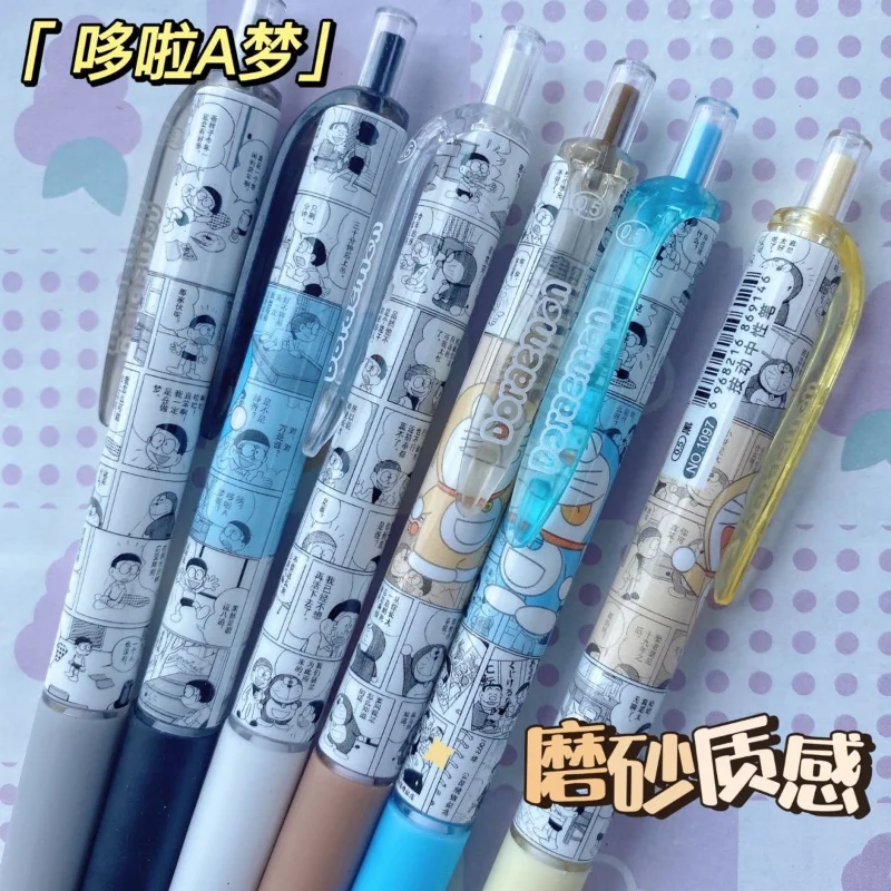 도라에몽 젤 펜 Kawaii 0.5mm 검정 볼펜 Kawaii 학생 쓰기 도구 학교 사무용품 편지지 어린이 선물