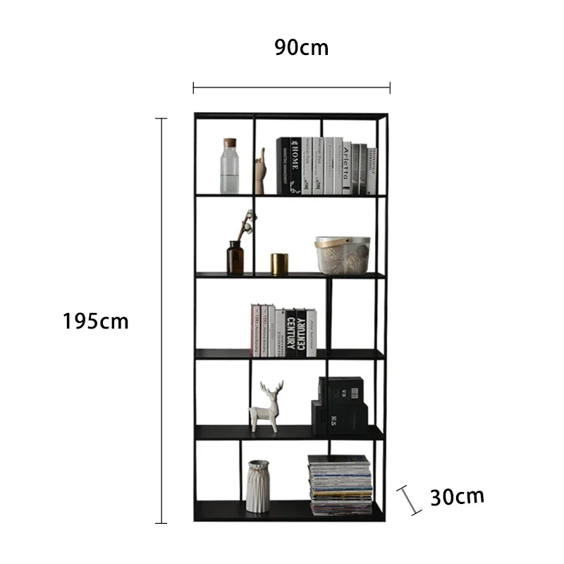 

TLL Floor Steel Book Shelf Iron Storage Rack Entire Wall Storage Bookcase