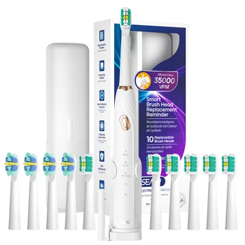 Seago Sonic Electric Toothbrush Choice Teeth Cleaning 3 Modes Brush Heads Replacement Reminder Three Colors Ergonomic Design2316 1