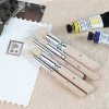 SeamiArt 5Pcs Bristle Paint Brushes Round Head Gouache Watercolor Oil Acrylic Painting Tools Brush Tip Pen for Art Supplies 1