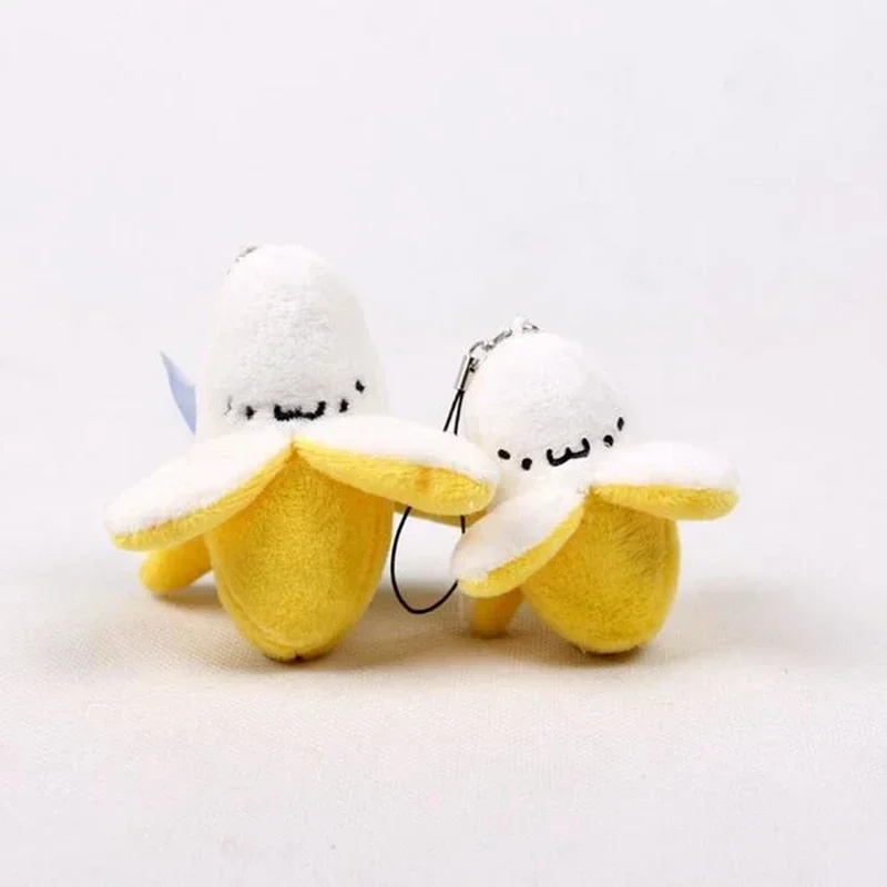 바나나 봉제 인형, 봉제 인형, 장난감 열쇠 고리 인형, 귀여운 집 장식, 어린이 생일 선물, 부드러운 봉제 턱받이, 8cm