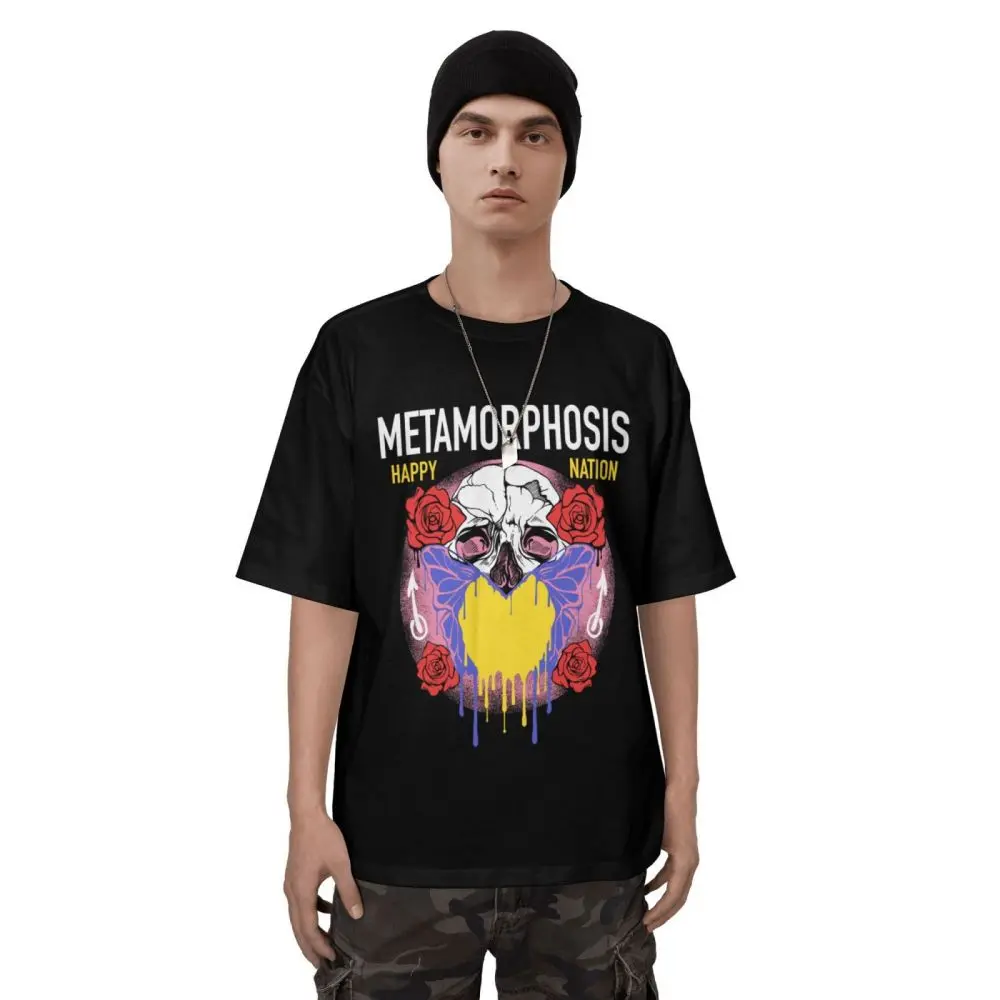 

Men Trendy Art Clothing Pure Cotton Hiphop American Street Chicano Tattoo Romantic Rose Love Abstract Skull Flower Graffiti Tees