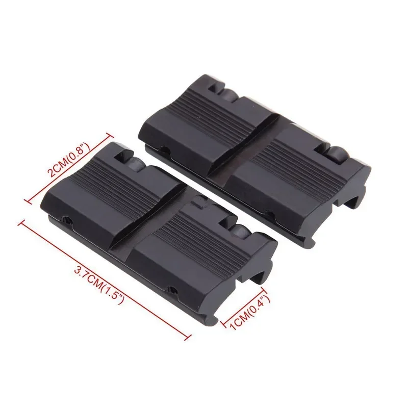 2Pcs Scope Adapter Mount Base 11mm Dovetail to 20mm Weaver Picatinny Rail Mount Converter 9.5mm-10mm Dovetail scope mount adapter