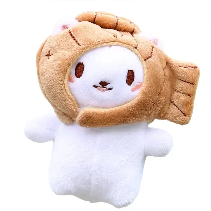 귀여운 모피 공 키 체인 고양이 부드러운 응원 동물 꼬리 머리 공 자동차 키 체인 도미 물고기 봉제 머리 모자 키 체인 엄마 선물 Llaveros
