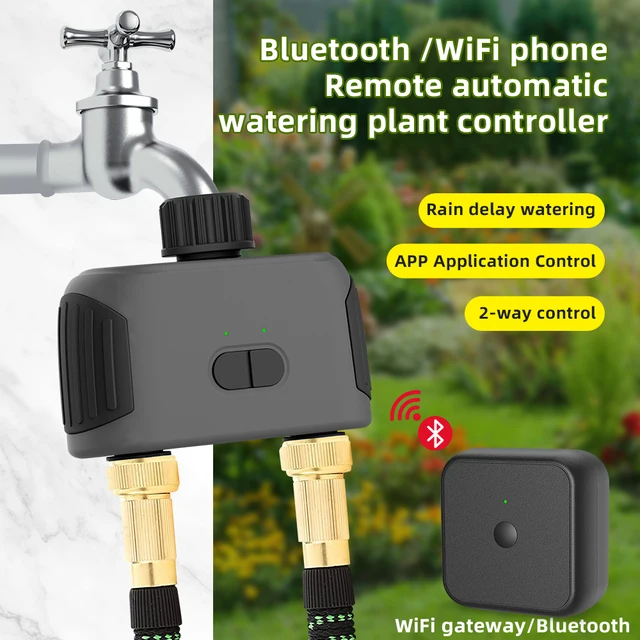 Automatic Water Timer with Wifi Hube 2-Outlet Garden Irrigation Watering System Sprinkler Programmer Tools Support Alexa Tuya 2