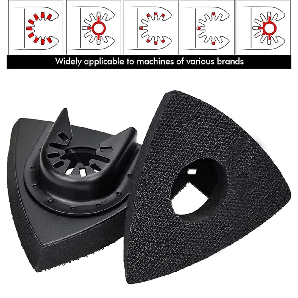 цена 1PCS 82mm Triangular Sanding Pad Oscillating Tool Quick Release Hook Loop Fit Multi Tool Efficient For Power Fore Machine Tools