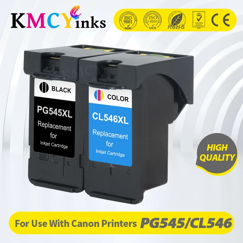Kmcyinks 2 Pz Rigenerato 545 545Xl 546Xl Cartuccia Di Inchiostro Per Canon Pg545 Xl Pg 545 Per Stampante Pixma Mg2500 Mg2550 Mg2550S