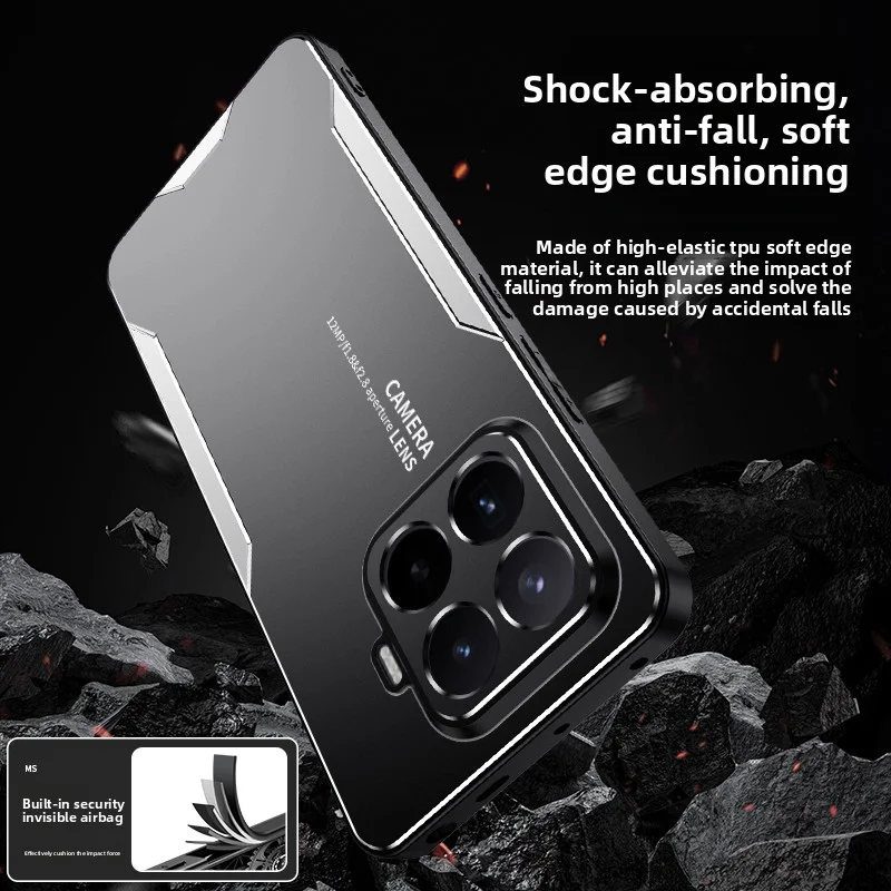Hard Aluminum Alloy + PC Shockproof Protective Back Cover Case