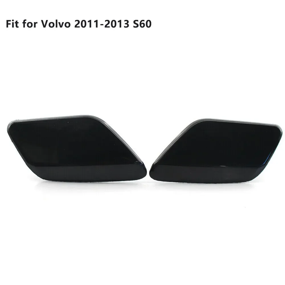 

Washer Cap Water Spray Cover 1pair Headlight Washer Cap Cover Aftermarket Black Replacement Item ABS For Volvo S60 2011-2013