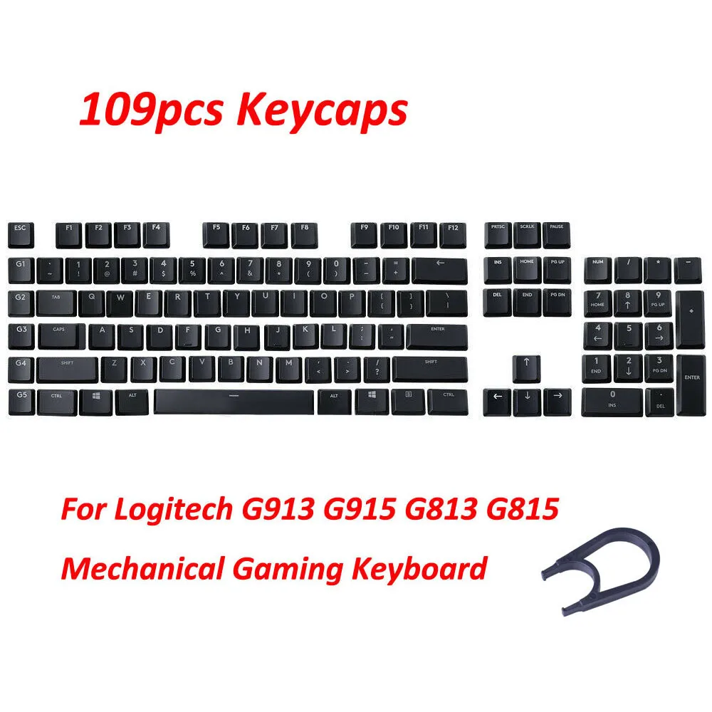 109 Pcs Black Keycaps Layout Usa Per Logitech G813 G815 G913 G915 Tkl Tastiera Da Gioco Meccanica