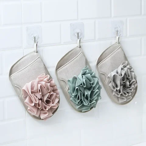 

1Pcs Bath Towel Exfoliating Bath Flower Dual Purpose 3colour for Shower Scrub Viscose+Sponge+PE Bathroom Accessories
