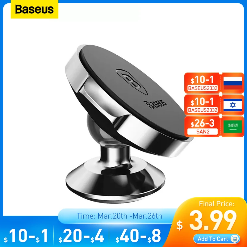 Baseus Magnetic Car Phone Holder Universal Magnet Mobile Mount Iphone 8 - Holders & Stands - Aliexpress