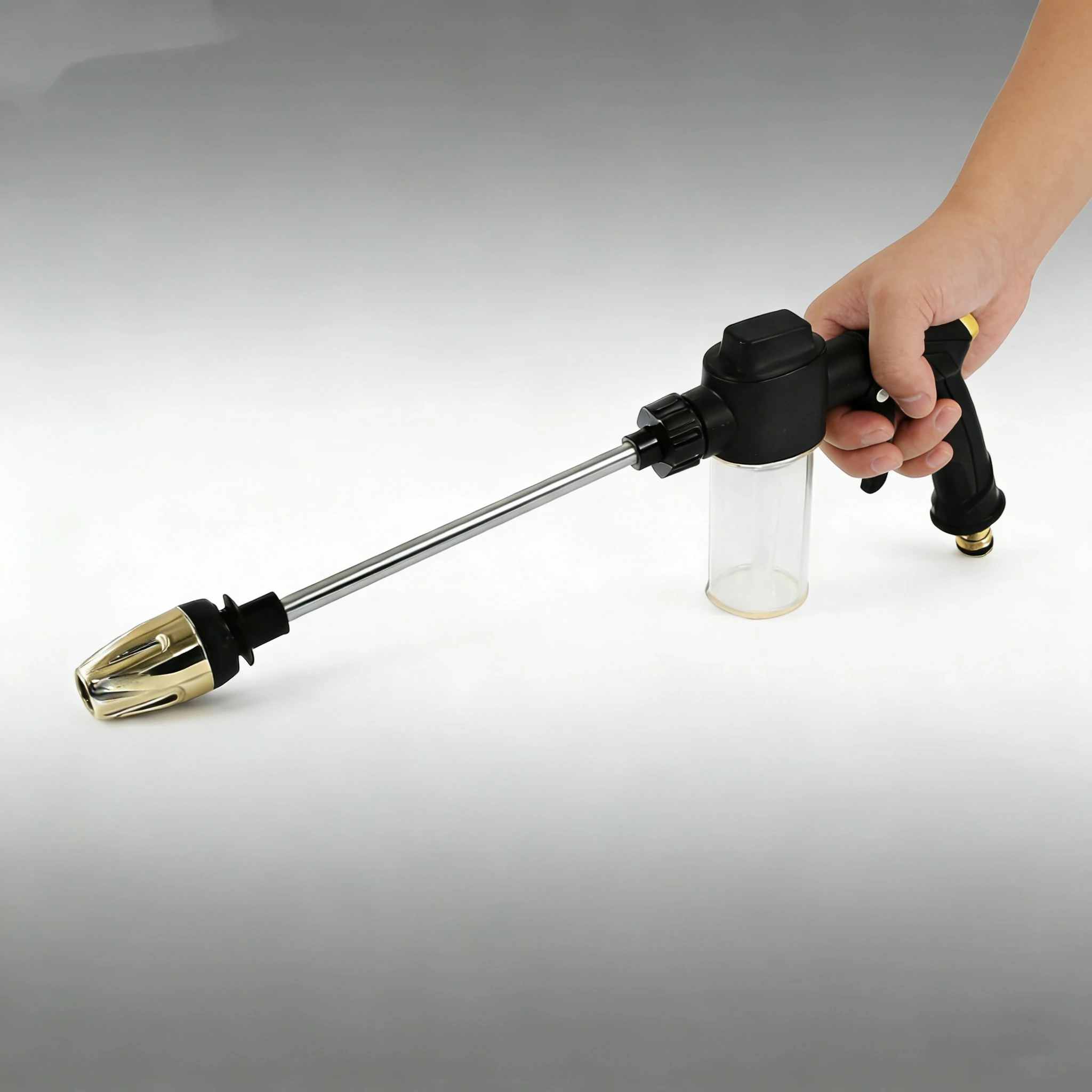 고압 세차 워터건 가정용 세차 도구 금속 연장봉 고무 코팅 핸드 가든 관개 노즐