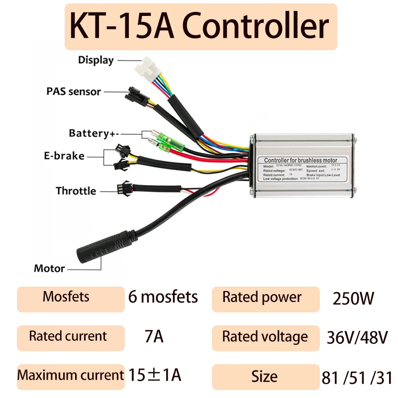 KT-TF01U LCD Meter with USB Plug, Electric Bike Connection, SM Plug Ebike, Intelligent Display, LCD8SU Screen, 24V, 36V, 48V