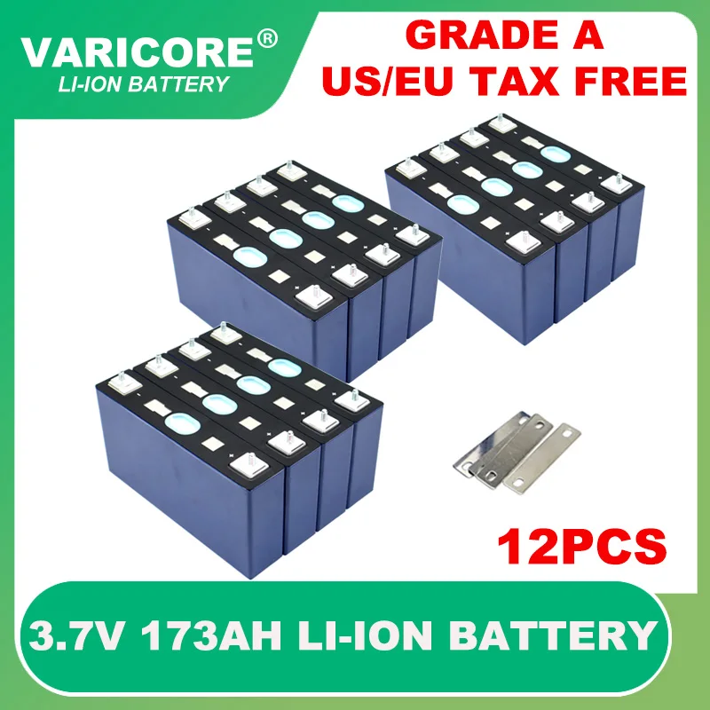 

12pcs Grade A 3.7V 173Ah Lithium battery large single power cell for 3s 12v 24v electric vehicle Off-grid Solar Wind Tax Free