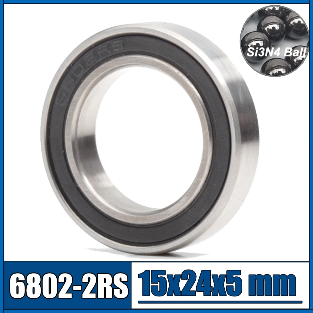 Rolamentos de Esferas Cerâmicos Híbridos 6802rs Si3n4 15x24x5 mm Abec1 Suportes Inferiores de Bicicleta pc 6802