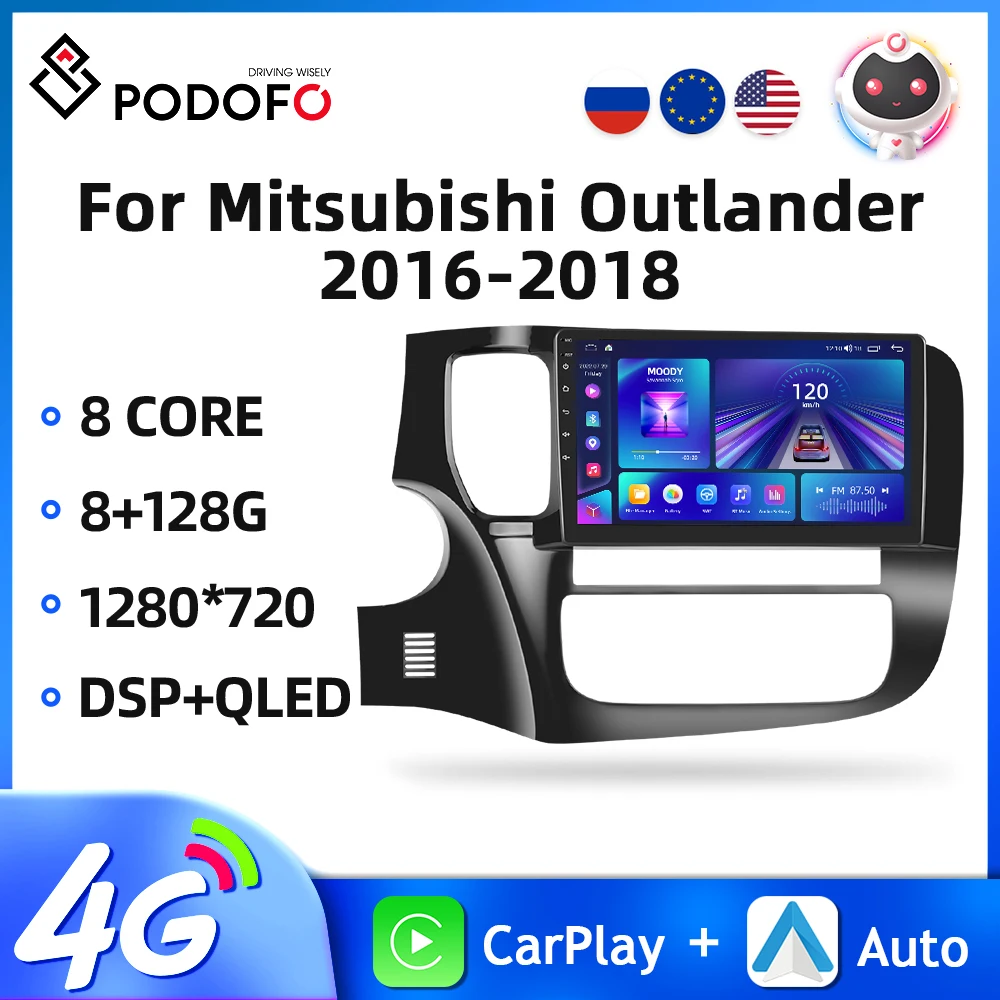 

Podofo Android 2Din Car Radio Carplay For Mitsubishi Outlander 2016-2018 Multimedia Video Player GPS Navigation 8Core Autoradio