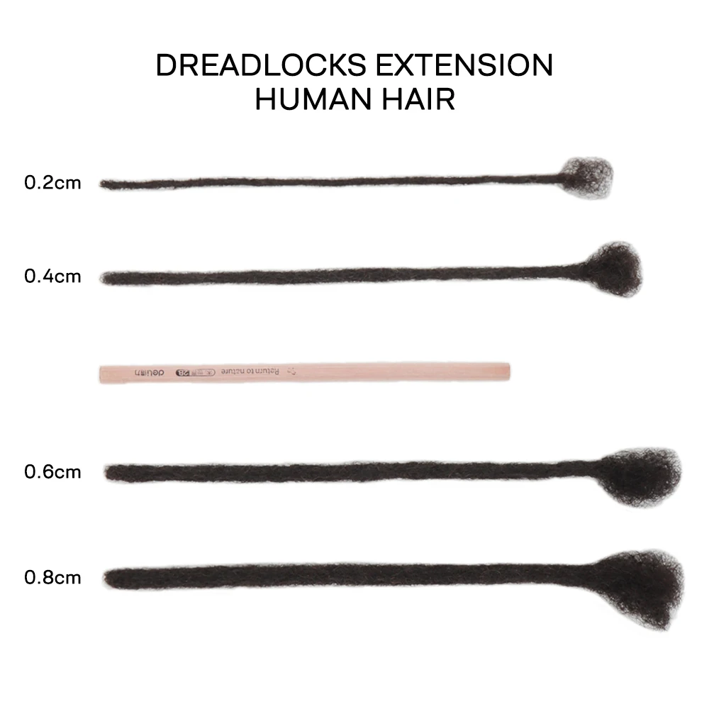 Orientfashion Microlocs Soft Loc Extensions Handmade 100% Human Hair Dreadlocks Extensions 0.2cm Width Afro Kinky Curly Locs