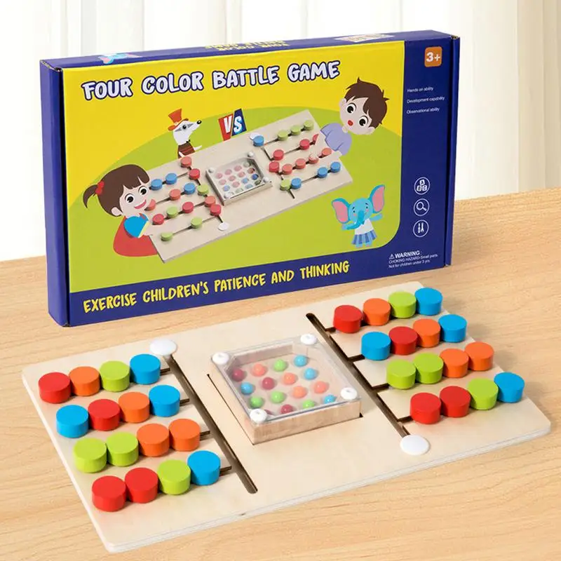 Child Development Puzzle Toy Color Recognition Wood Table Game Two-Player Board Game Preschool Educational Toy For Boys Girls
