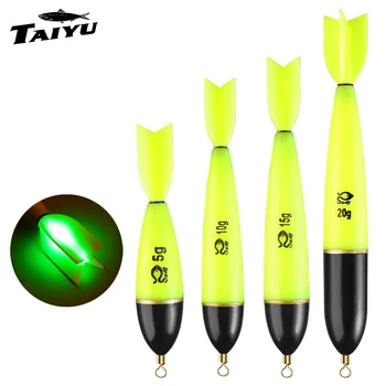 TAIYU 1/5pcs Fishing Float Luminous Fishing Accessories 5/10/15/20g Bobbers Night Fishing Light Floats For Sea Rock Fishing