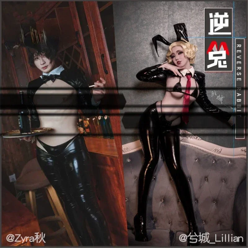 

Rabbit Patent Leather Bikini Swimsuits Bunny Girl Cosplay Costume Woman Sexy Lingeries Swimwear Maid Cos Outfits