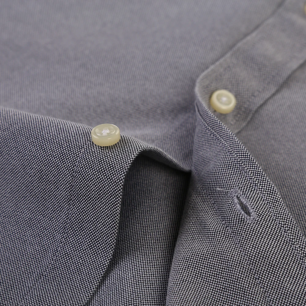 Men's Long Sleeve Cotton Shirt Single Patch Pocket Simple Design