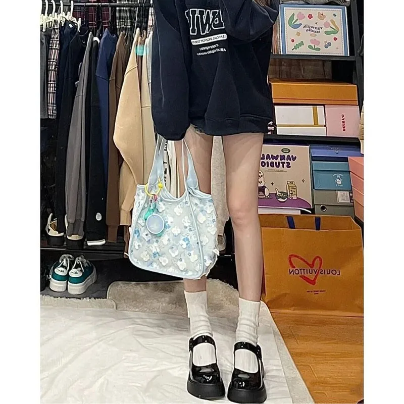 Women Canvas Floral Shoulder Bag with Purse Large Capacity Printed Shopping Tote Bag Female Fashion Casual Composite Handbag