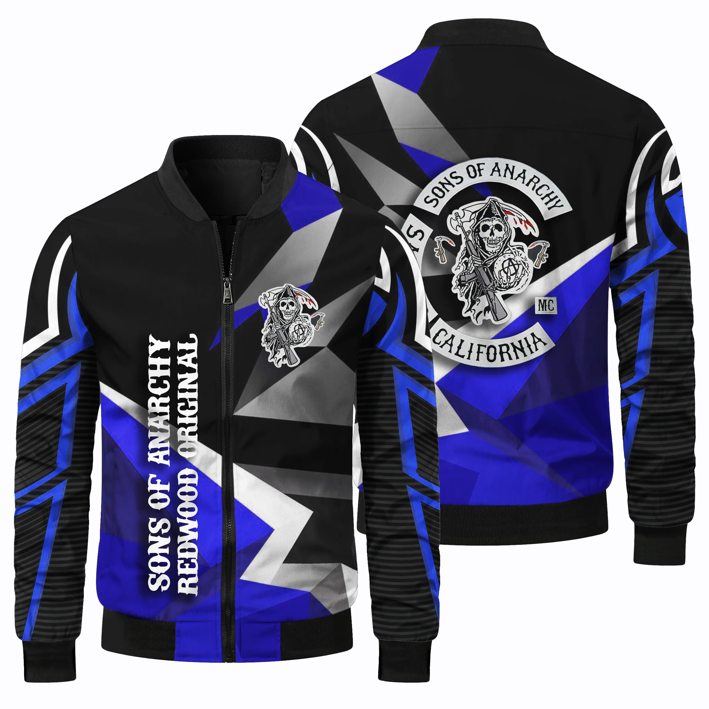 thumbnail image 2 of Chaqueta de manga larga para hombre con estampado 3D de carreras, para deportes al aire libre, ciclismo, moda, con cremallera y cuello redondo, para primavera y otoño, 2 of 5