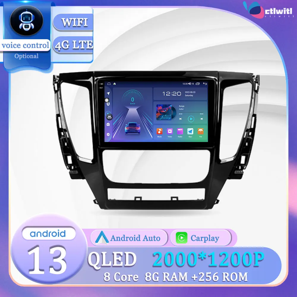 

Android 13 для Mitsubishi Pajero Sport 3 2016 - 2018 экран Carplay стерео радио навигация Авторадио Видео плеер мультимедиа