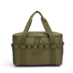 Expanded Capacity Tactical Outdoor Bag - Versatile Gear Organizer with Multiple Compartments, Black (Green)