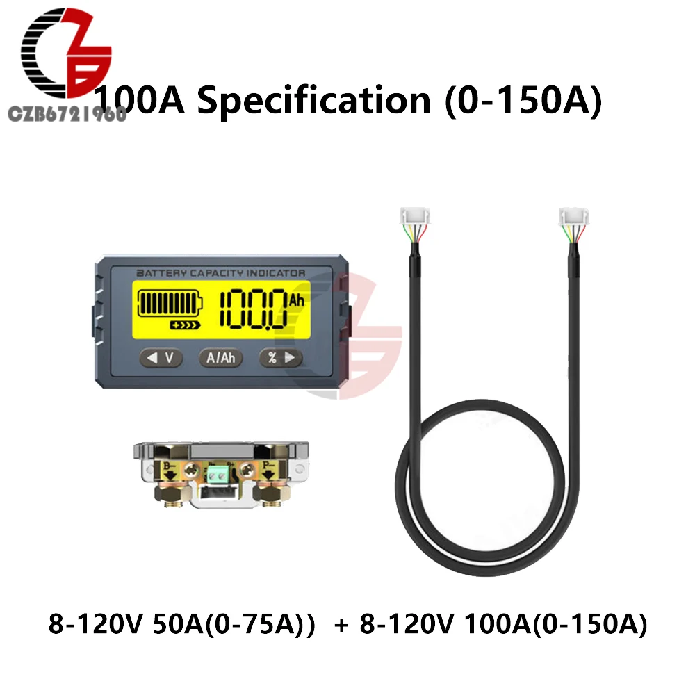 

TY23 Digital Battery Capacity Tester DC 12V 24V 48V Coulomb Counter Meter Capacity Indicator Battery Power Coulometer Voltmeter