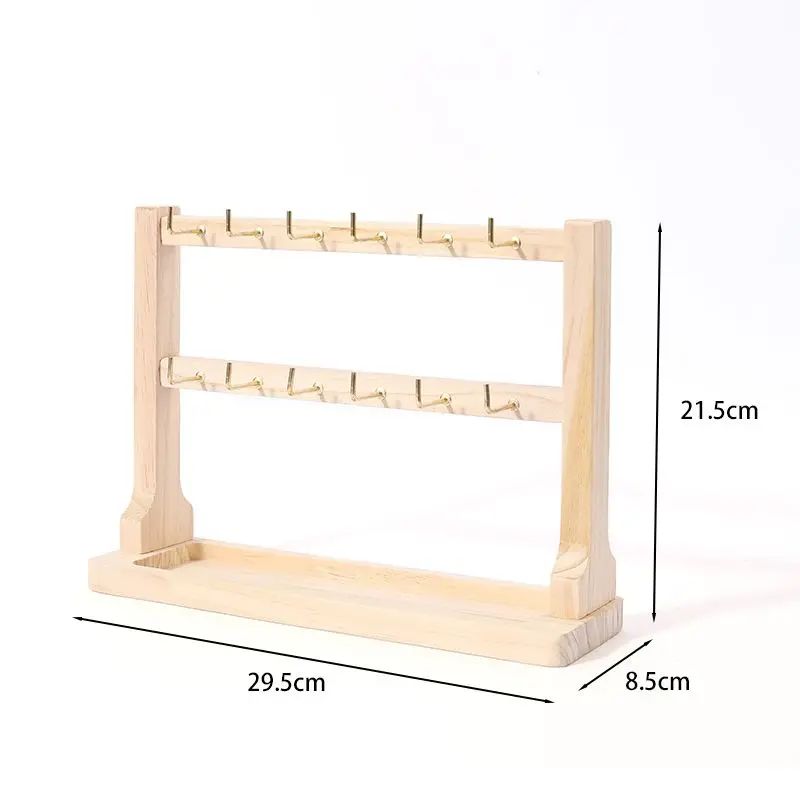 2/3/4 Layer Wooden Earring Hook Display Rack for Hanging Necklace Storage Display Bangle Organizer Jewelry Organizer for Home