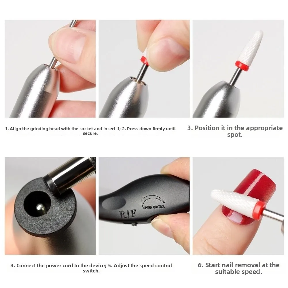 High-Speed Electric Nail Drill Machine Portable with Drill Bits Manicure Mill Equipment Dead Skin Removal Professional
