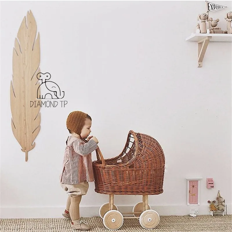Baby Photography Props Retro Rattan Stroller Toy Boy Girl Photo Studio Doll Carriage Children Room Decoration Baby Doll Cart