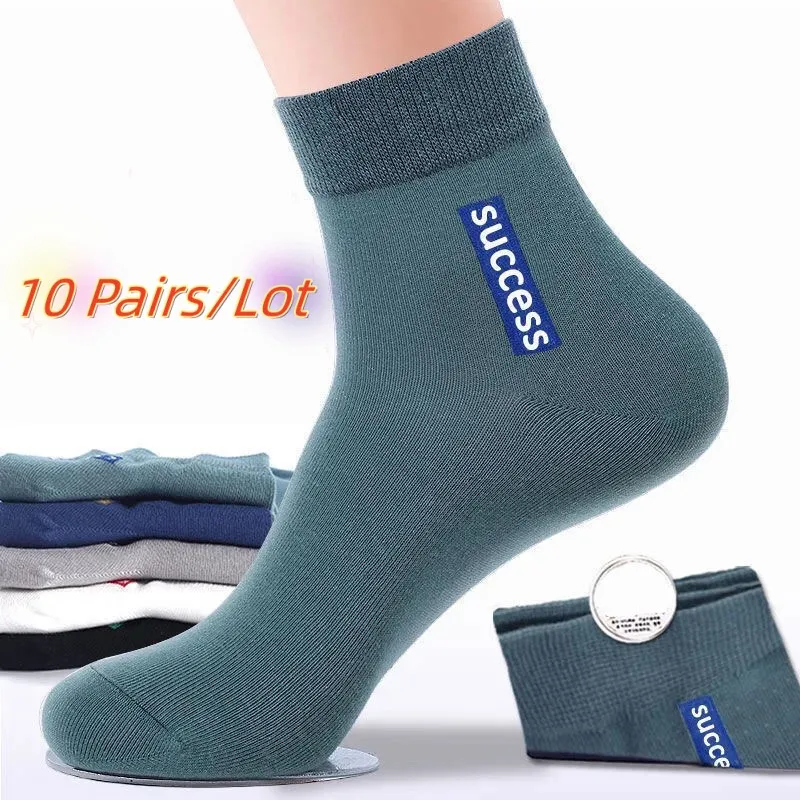 

6 Pairs Cotton Autumn Winter Men Socks Breathable Cotton Sports Sock Breathable Deodorant Business Socks Standard Size 39-45