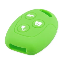 KEYYOU 3 - Button Remote Silicone Car Key Case Cover Holder Protector (Green)