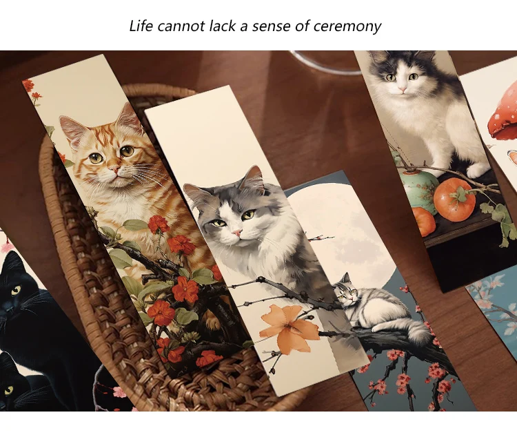 30 stücke japanische Katze Lesezeichen Cartoon niedlichen Tier Dekoration Lesen Seite Mark Lesezeichen Seite Inhaber Student liefert Nachrichten karte – Detail 1