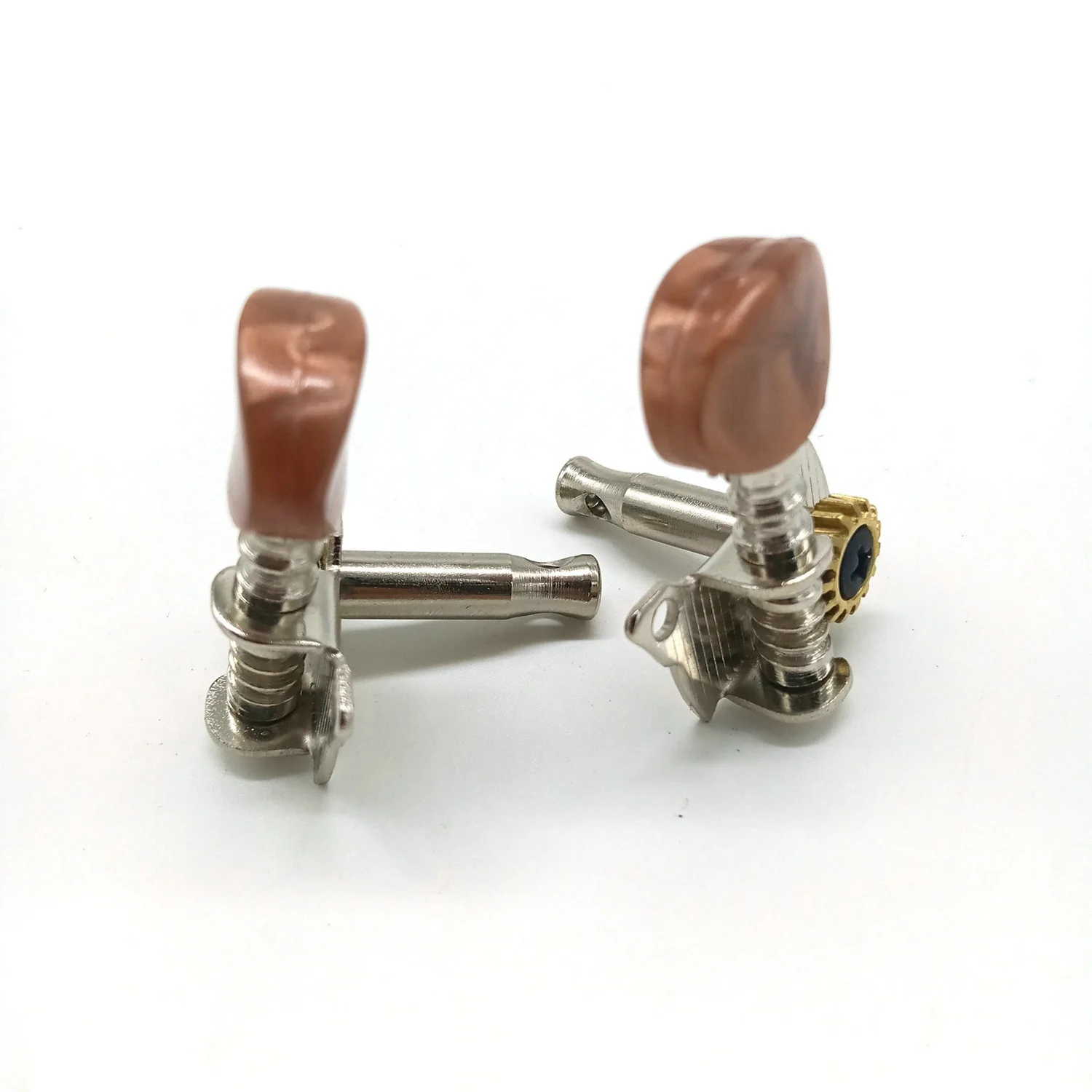 2R2L Metal Ukulele Locking String Tuner Guitar Tuning Peg Machine Head Brown Head Pegs for Ukulele Guitar Part