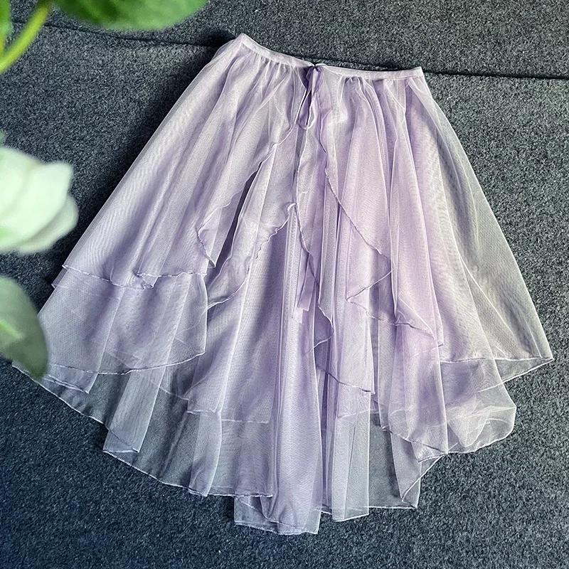 Overlay Sheer Fairy Skirt Double Layered Waist Curtain Sheer