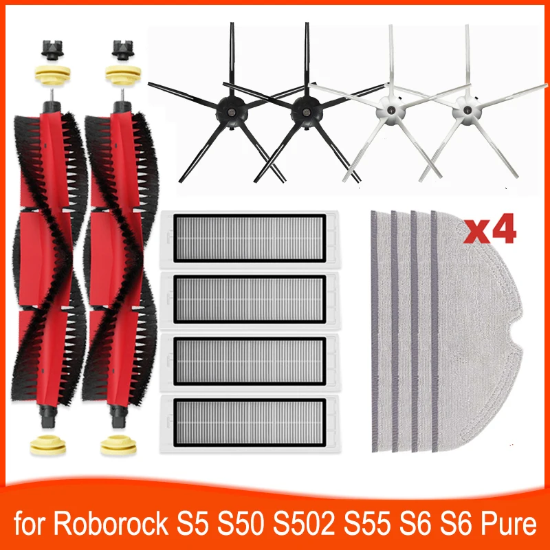 Borstel Mops Hepa Filters Voor Roborock S5 S50 S502 S55 S6 S6 Pure E4 Voor Robot 1S Sdjqr01rr Stofzuiger Accessoires