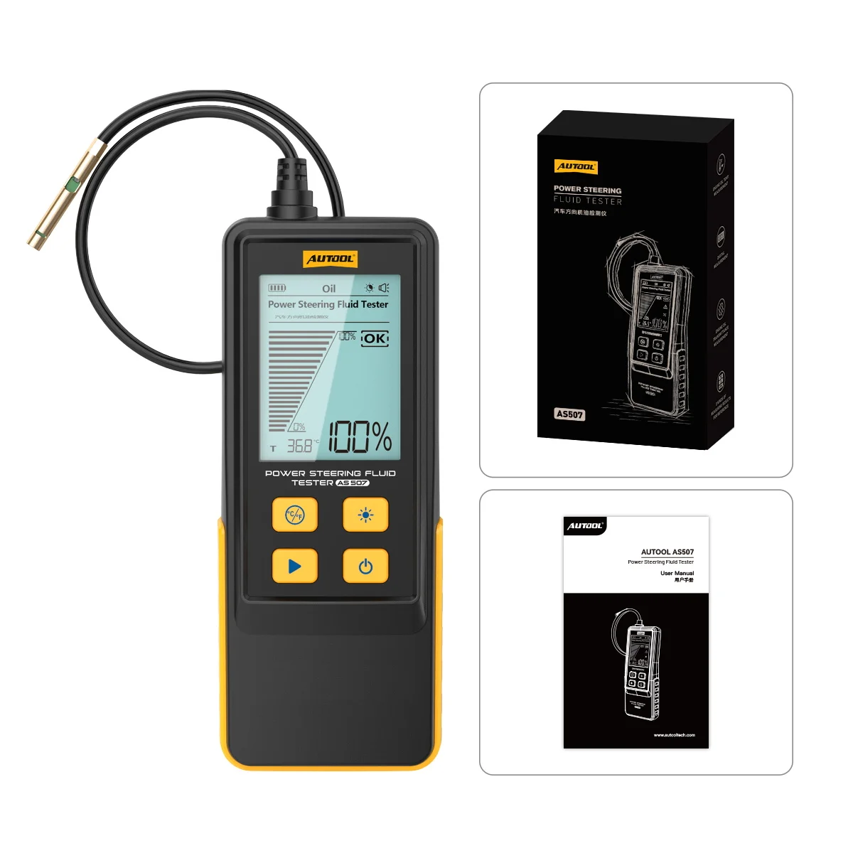 AUTOOL Tester Olio Motore con Display Digitale da 2,8 Pollici per Auto a Benzina e Diesel AS507, Strumenti per Riparazione Motore e Trasmissione - immagine 6