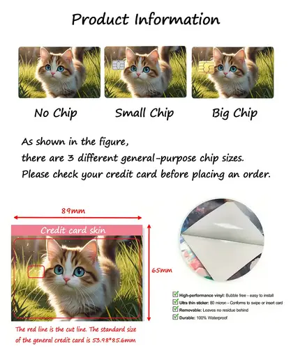 Cartoon Kawaii Chiikawas Credit Card Skin Stickers Cute Matte Sticker for VISA JCB Mastercard and Other IC Card Decorative - Image 2