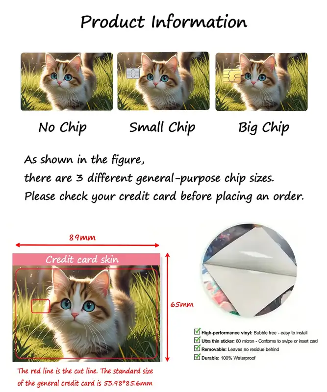 Cartoon Kawaii Chiikawas Credit Card Skin Stickers Cute Matte Sticker for VISA JCB Mastercard and Other IC Card Decorative - Image 2