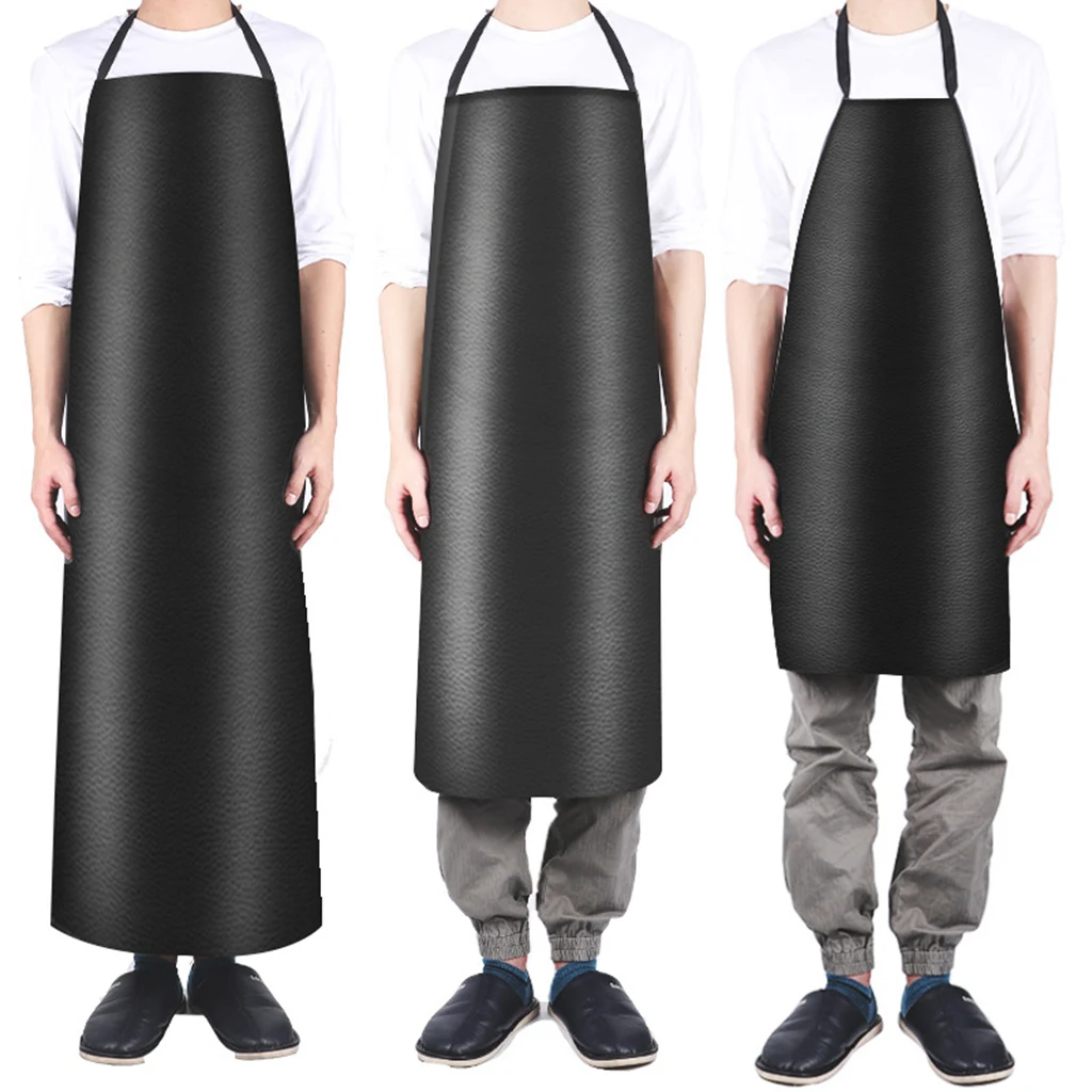 

Fashion Waterproof PVC Aprons Unisex Kitchen Apron Adjustable Long Seafood Market Work Apron Restaurant Nails Studios Uniform