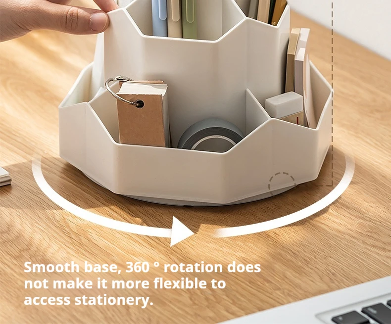 Rotating Pen Holder - Large Capacity Desktop Organizer | 360 Degree Rotation Resin Storage