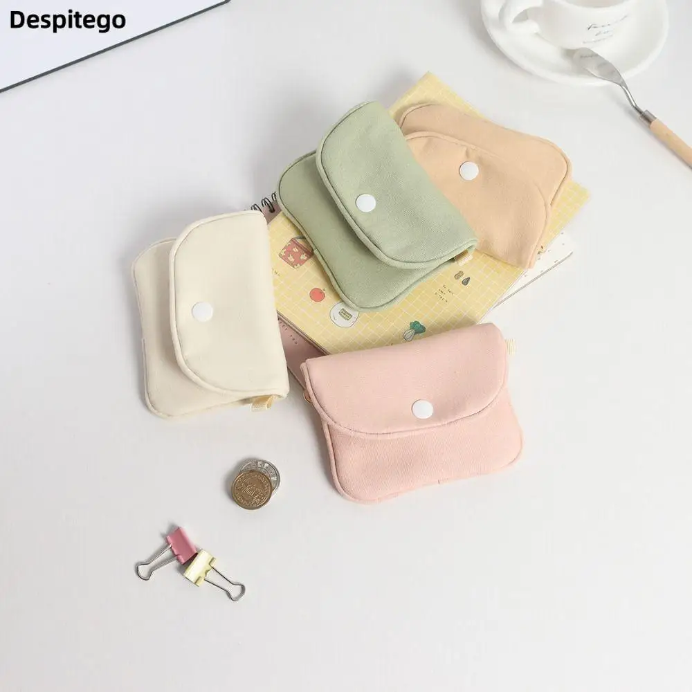 

Portable Coin Purse New Solid Color Mini Cash Wallet Lightweight Cotton Headphone Bag Women Key Pouch Travel Card Holder