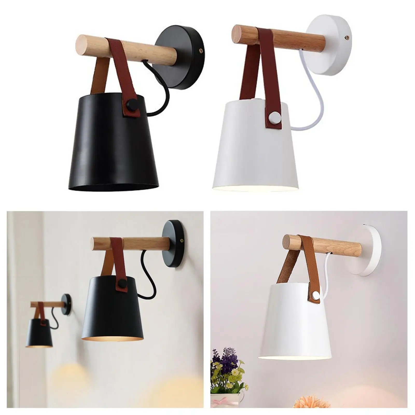 Wall Sconce Lighting Fixture,Industrial Bedroom Bedside Wall lamp Leather Bathroom Vanity Mirror Lighting Fixtures