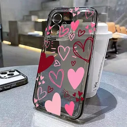 Chic Love Heart Leaves Shockproof Soft Phone Case - Clear Protective Cover - iPhone 13 Pro Max (Y4 - T9822)