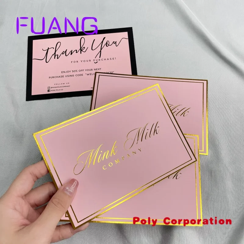 

Custom Luxury custom logo gold foil stamping business card jewelry display cards coupon postcard clothing thank you cards for b