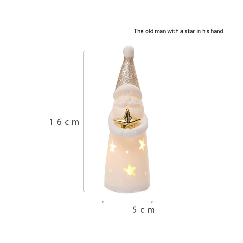 thumbnail image 1 of Christmas Modern Glowing Ceramic Christmas Tree Light Decoration For Home Christmas House Santa Deer Elk Figurine New Year, 1 of 5